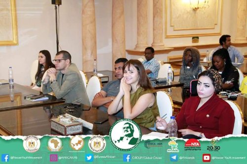 The young participants of the “Nasser International Leadership” Fellowship met with SDGs Agenda 2063 expert , Mrs Sarah Hamouda,  to discuss the role of African peer review mechanism (APRM) in promoting South-South cooperation