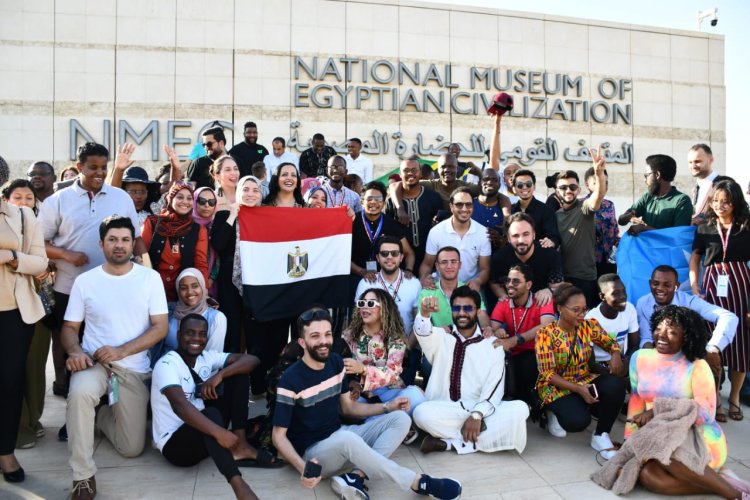 Participants of the Nasser Fellowship visit the the National Museum of Egyptian Civilization(NMEC)