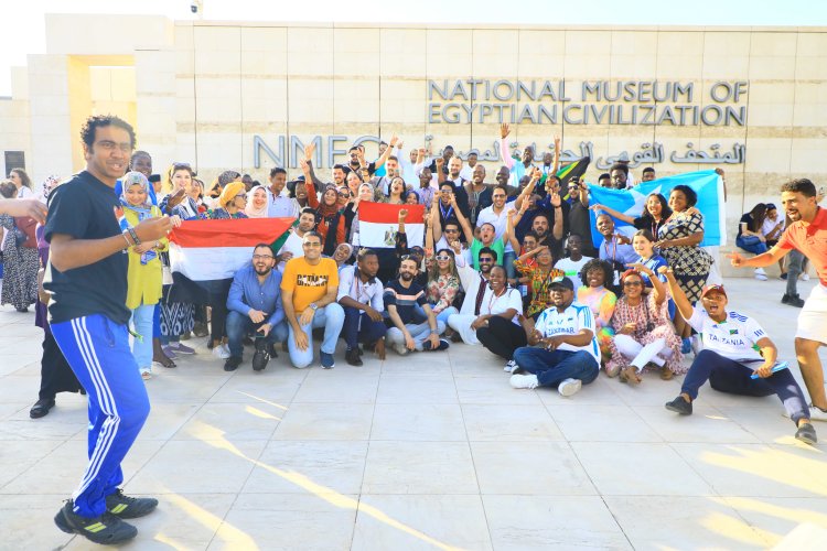 Participants of the Nasser Fellowship visit the the National Museum of Egyptian Civilization(NMEC)