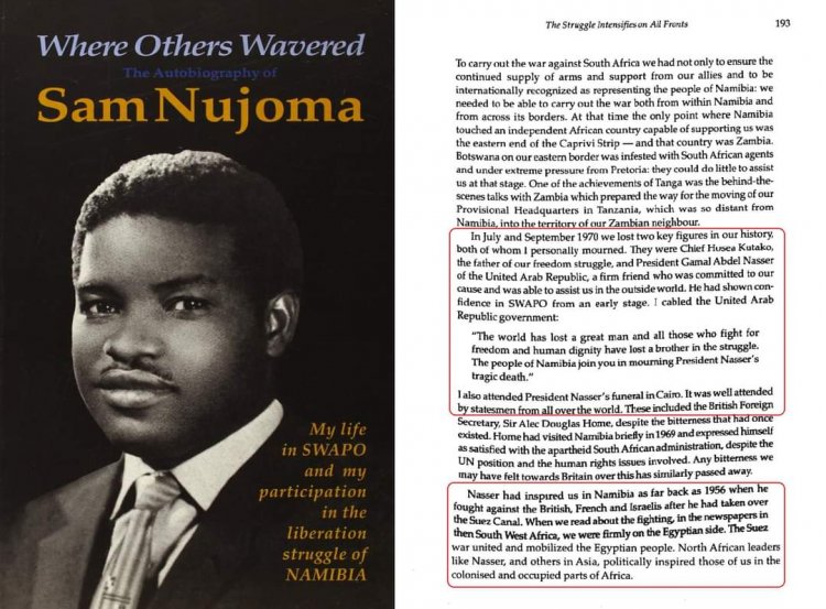 Talk of the Namibian president, Sam Nujoma, about Gamal Abdel Nasser