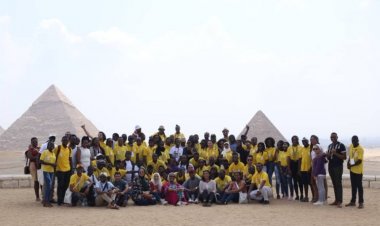 Pyramids tour for youth participating in the Nasser Fellowship for African Leadership
