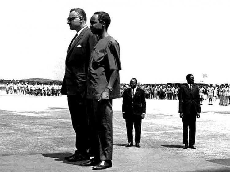 la fin de la visite du président Jamal Abdulnasser en République fédérale de Tanzanie 1966