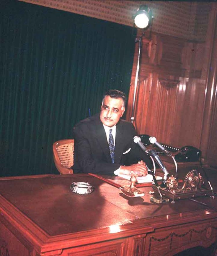 Discurso del presidente Gamal Abdel Nasser a las delegaciones libanesas desde el Palacio Republicano en El Cairo en 1959