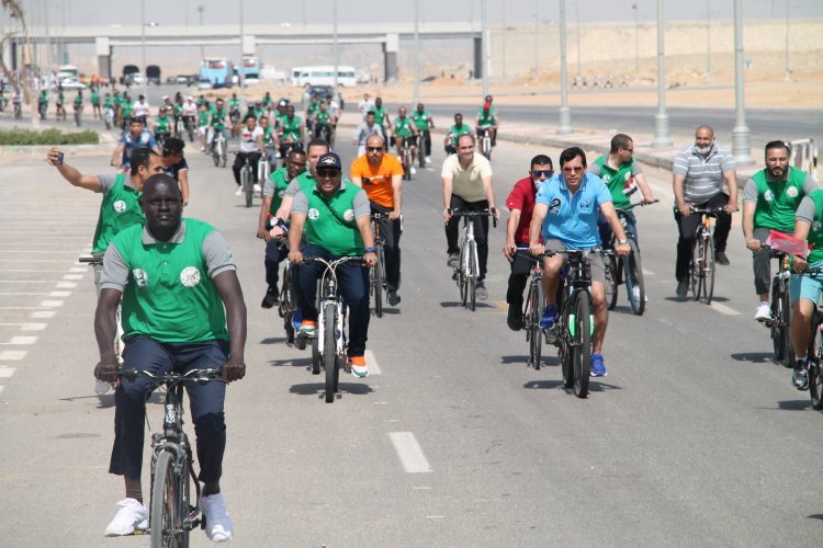 Una maratón deportiva en la Ciudad Deportiva de la nueva capital administrativa en el marco del día decimotercer  Nasser Fellowship