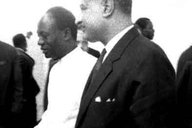 Abdel Nasser with Ghanaian President Kwame Nkrumah, His Wife, and Children, October 21, 1965.