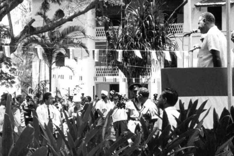 Abdel Nasser Delivers His Speech at the People’s Congress Held in Zanzibar.