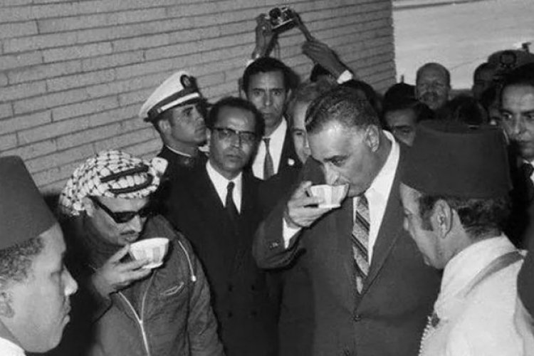 Nasser Introduces Yasser Arafat to King Hassan II for the First Time at the Rabat Summit